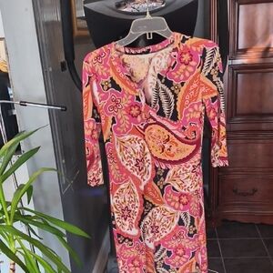 Banana Republic Multicolor Paisley Long Sleeve Dress